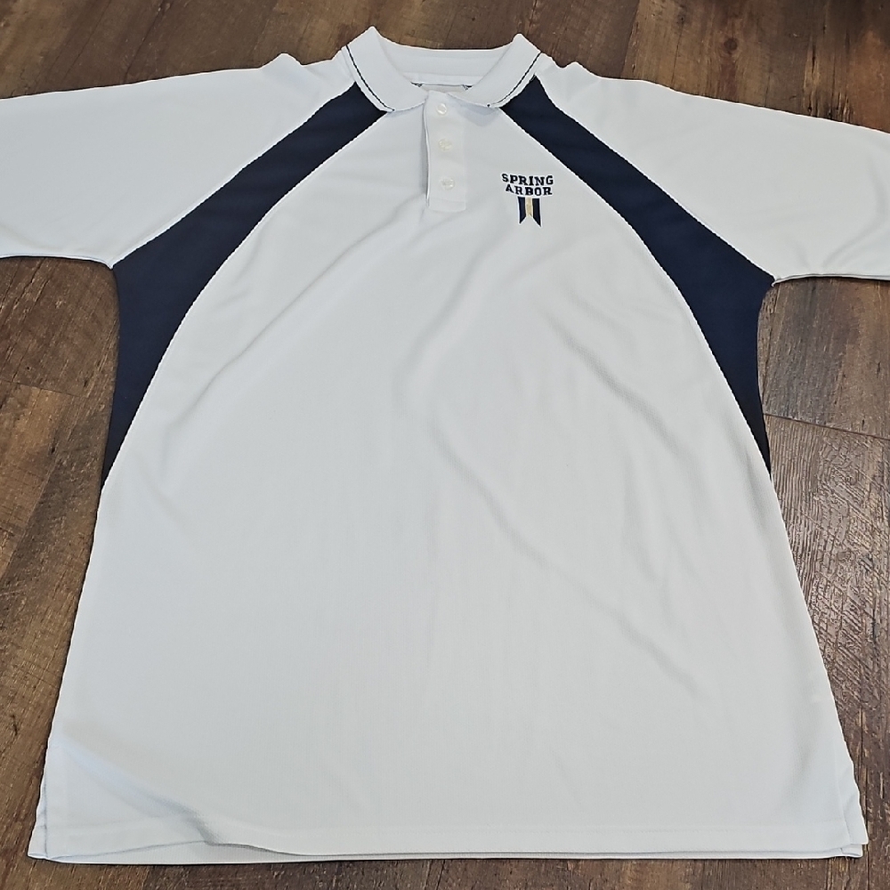 Blue and White Polo Shirt with Lightweight Fabric